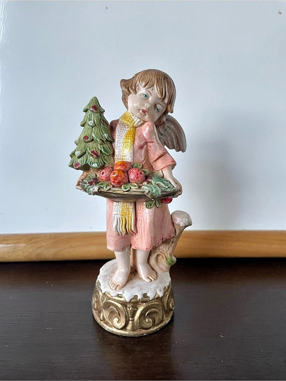 VTG Fontanini Italy Winter Angel Figurine 854 Four Seasons Simonetti